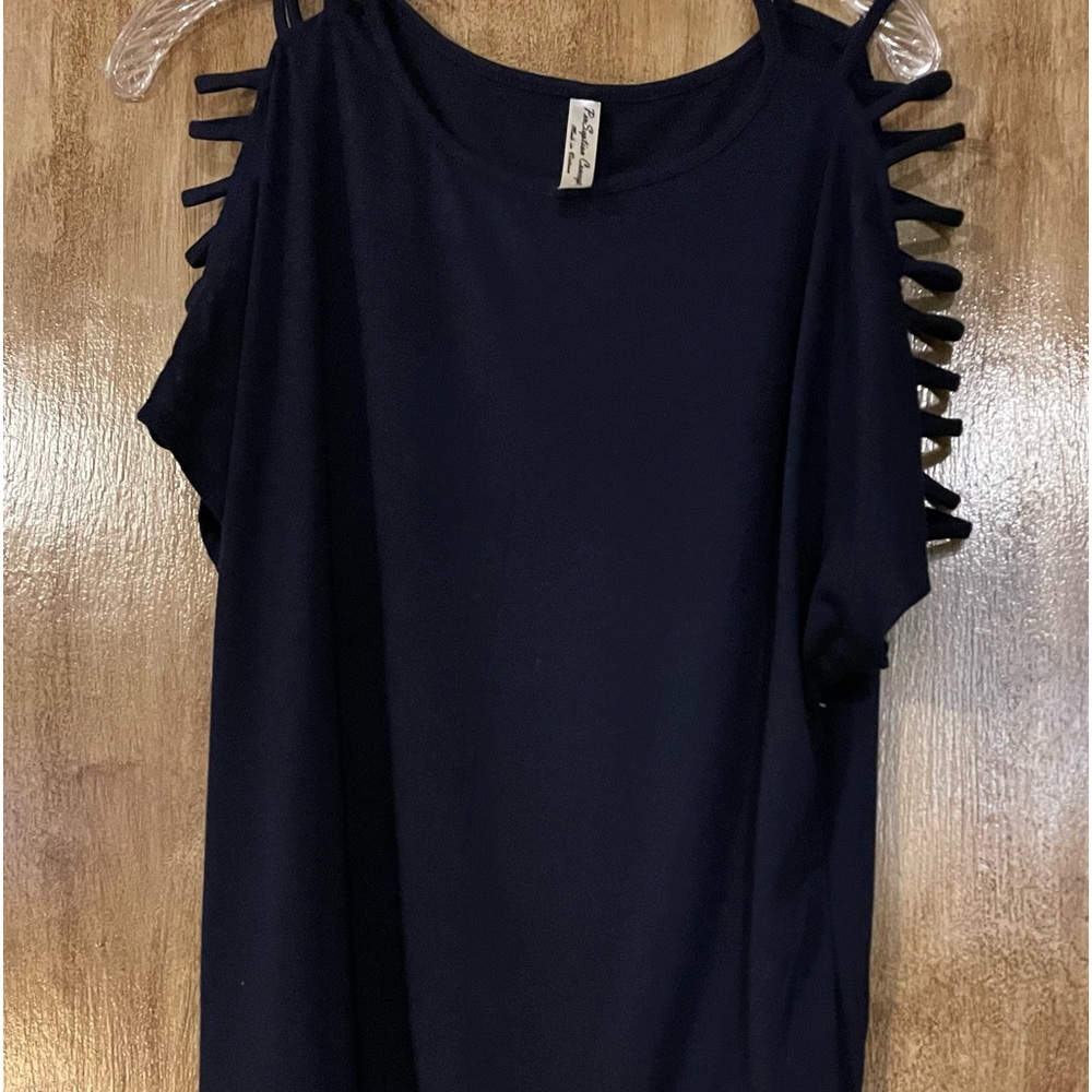Dark blue  top with sleeve cut outs